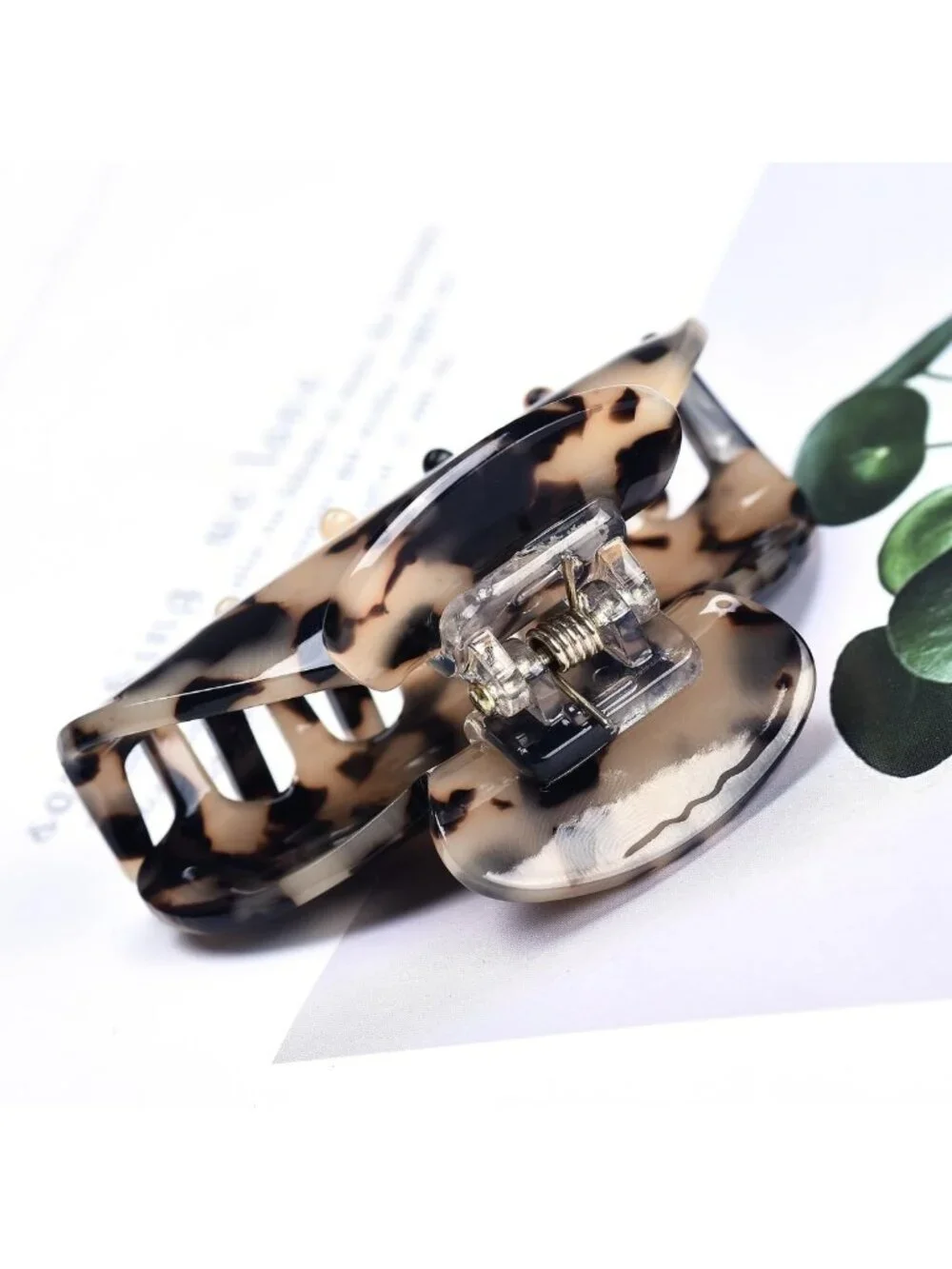 Tortoise & Leopard Print Medium Hair Claw Clips for Women - 3 Pack Hair
